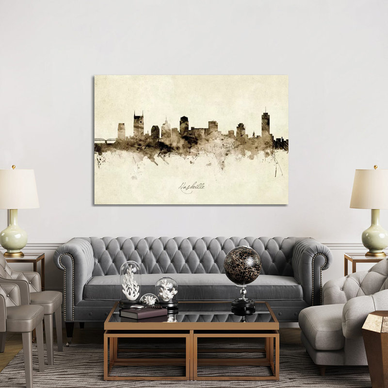 Nashville Tennessee Skyline by Michael Tompsett - Wrapped Canvas Painting, 152.5 cm H x 101.5 cm W