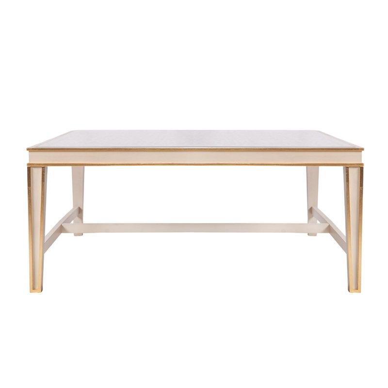 Lilly 4 Legs Square Coffee Table, Antique Gray, 18.5" H x 42.25" L x 42.25" W