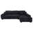Quinley Fabric Upholstered Track Arm Sectional Sofa Black