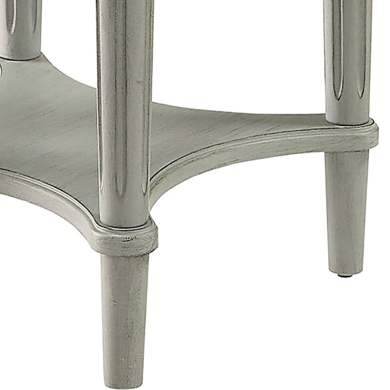 Table de bout antique avec tablette - rangement rond pour décor de salle de bain