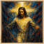 «Radiant Christ figure with Golden Light», reproduction d'art sur toile encadrée-594650882-594650940