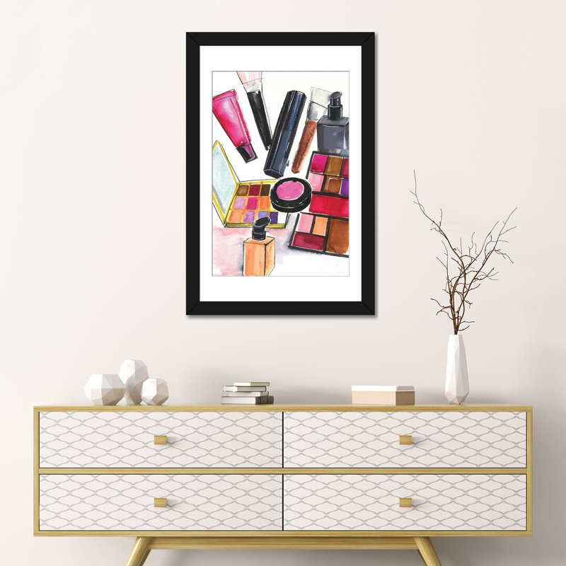 «Nars and Mac Cosmetics», reproduction sur toile, Papier d'art encadré noir, H 32 po x l 24 po x P 1 po