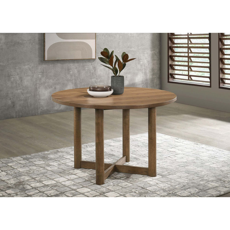Modern Round Dining Table with X-Cross Base