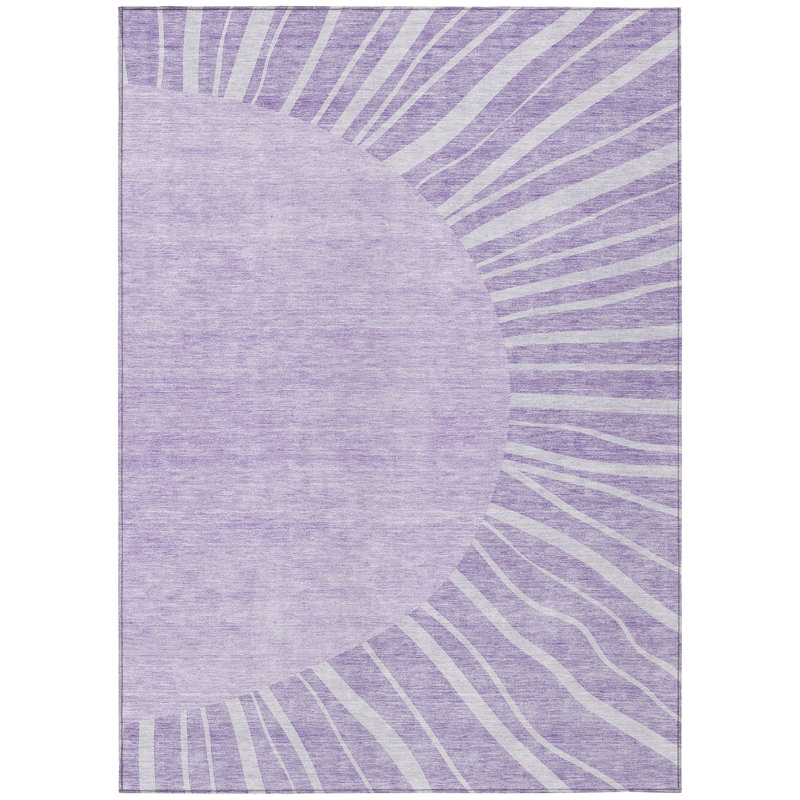 Tapis lavable abstrait mauve 9 'X 12'