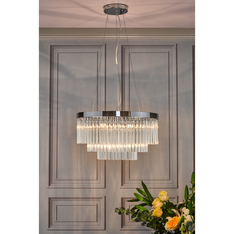 5 - Light Crystal Chandelier, Polished Chrome