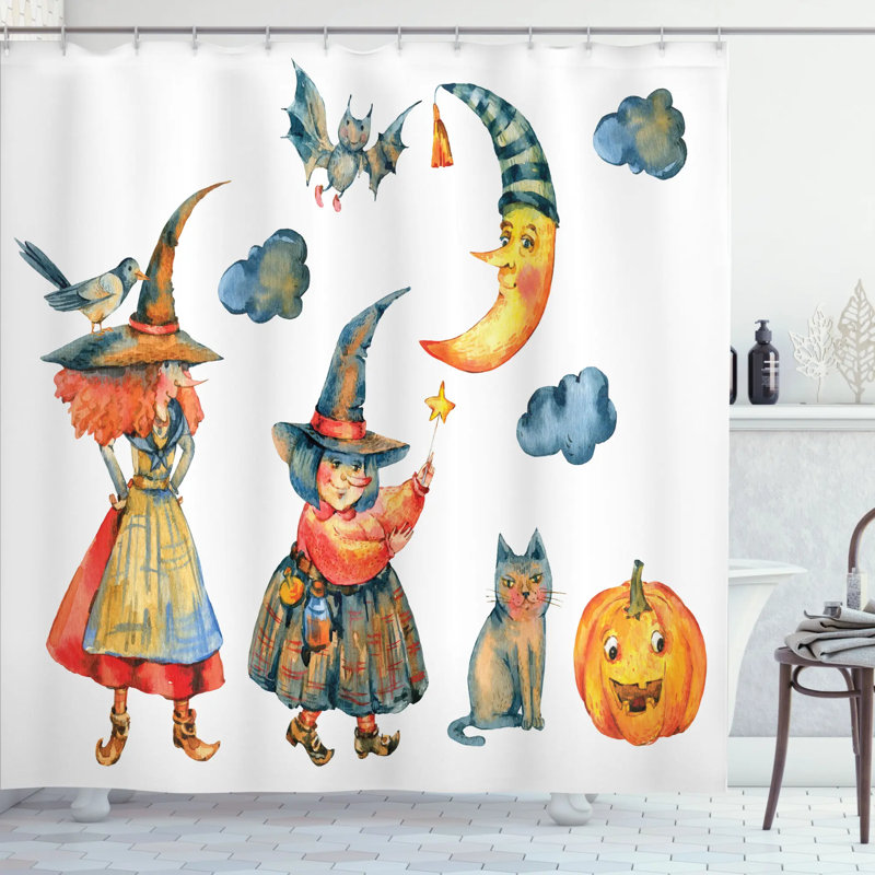 Magic Moon Shower Curtain Set + Hooks, 75" H x 69" W