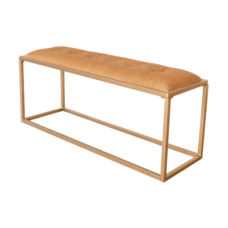 Mahyar 43" Brown And Gold Upholstered Upholstery Bedroom Bench