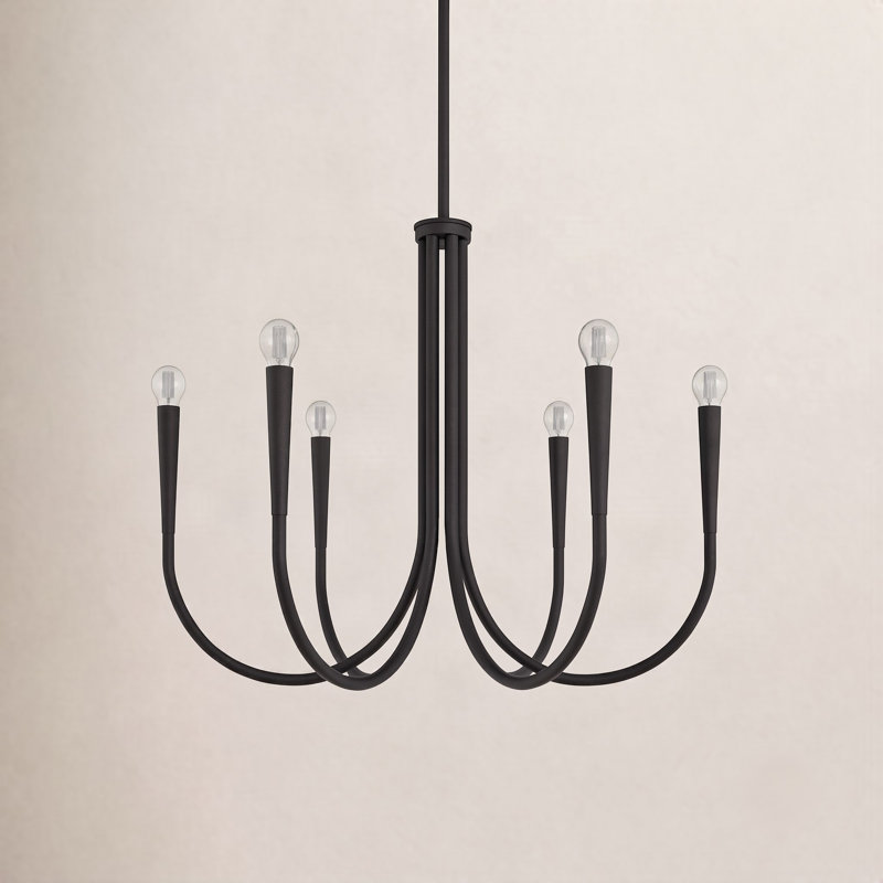 Catalena 6-Light Chandelier, Black, 23" H x 30" W x 30" D