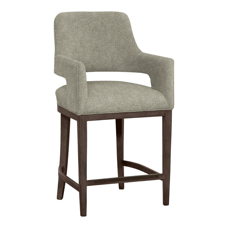Josie Upholstered Stool with Solid Wood Frame, Hazelnut, Turquoise (8789 91), Counter Stool (26.5" Seat Height)