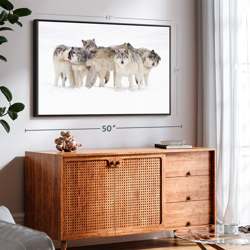 «Timber Wolf Pack Wall Art», H 29 po x l 43 po
