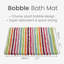 Two Piece Striped Bobble Bath Mat and Pedestal Mat Set-1247215205