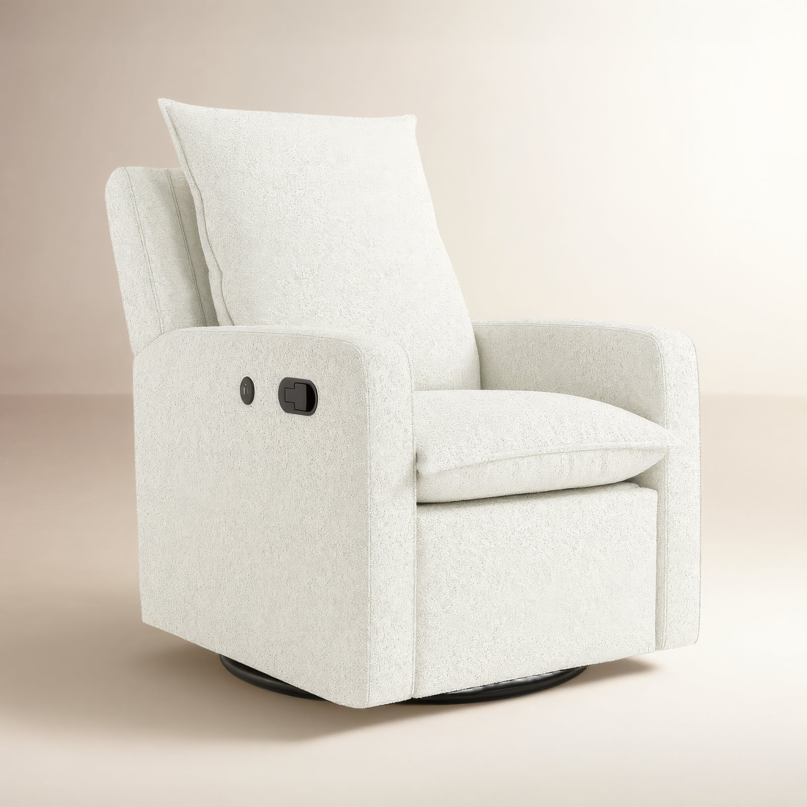 Timeless Swivel Glider, Ivory Boucle