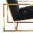 Luxe Accent Chair In Black Tufted Velvet Fabric With Polished Gold Stainless Steel Frame-82195272-82195271
