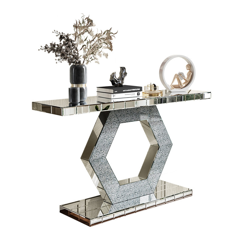 Console pour vestibule moderne de qualité supérieure avec effets en verre de diamant