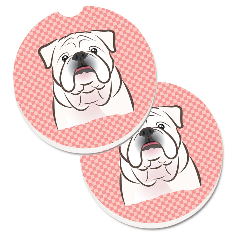 Sous-verre Retriever, Rose, Bouledogue anglais blanc