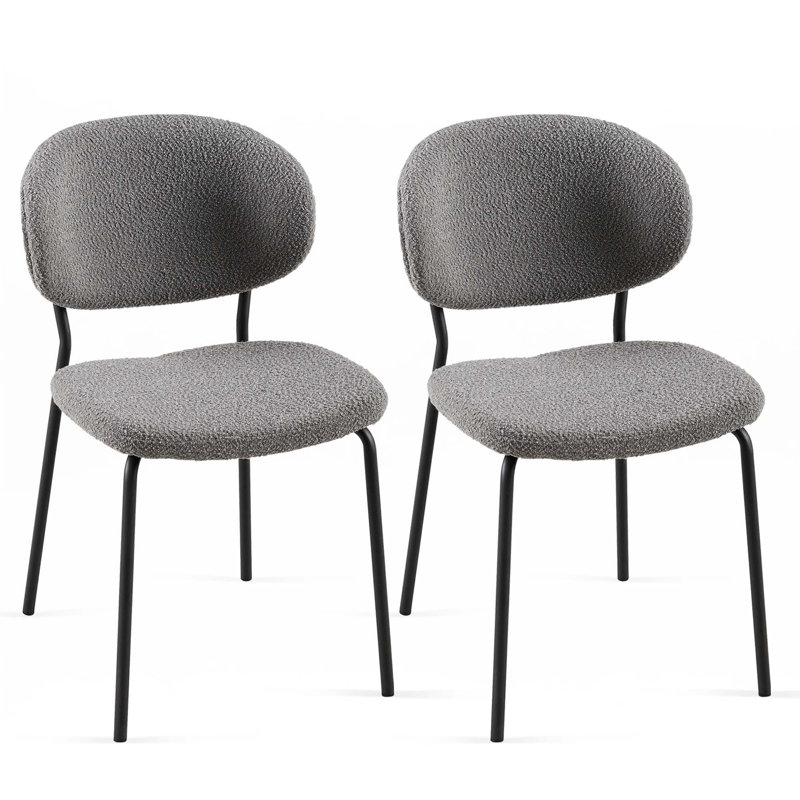 Chaises de salle à manger Boucle, 2, Gris