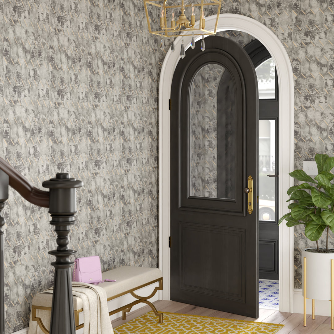 Abraham Faux Hexagons 33' L x 20.5" W Wallpaper Roll Mercer41 