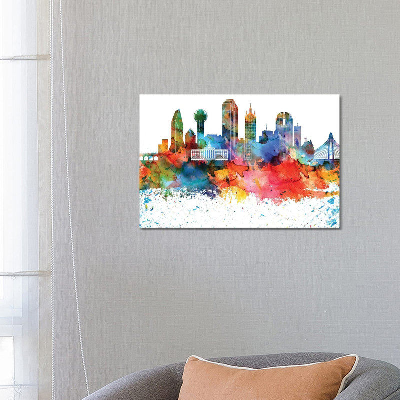 Dallas Skyline 1 Piece Wrapped Canvas Painting, 66.04 cm H x 45.72 cm W x 3.175 cm D