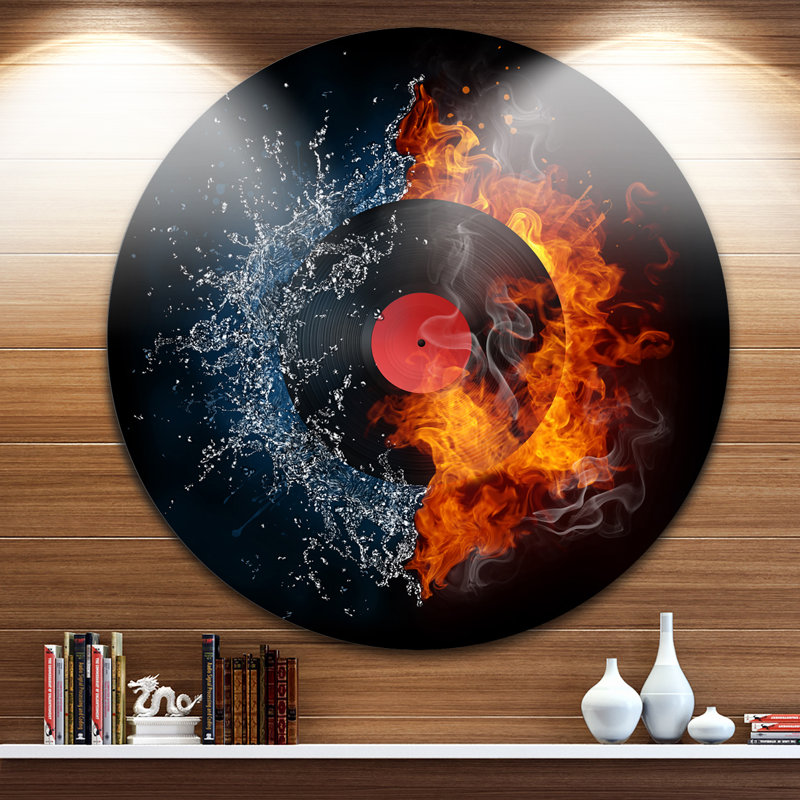 Corwin Abstract Record Abstract - impression d'art graphique, H 38 po x l 38 po x P 1 po, Métal