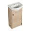 Élégant meuble-lavabo autoportant de 18 pouces avec lavabo - parfait pour les petits espaces