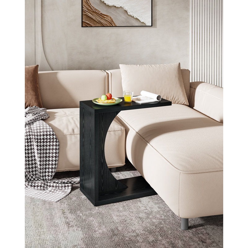 Tables de bout en bois manufacturé Heikki, Noir, noir, noir, noir