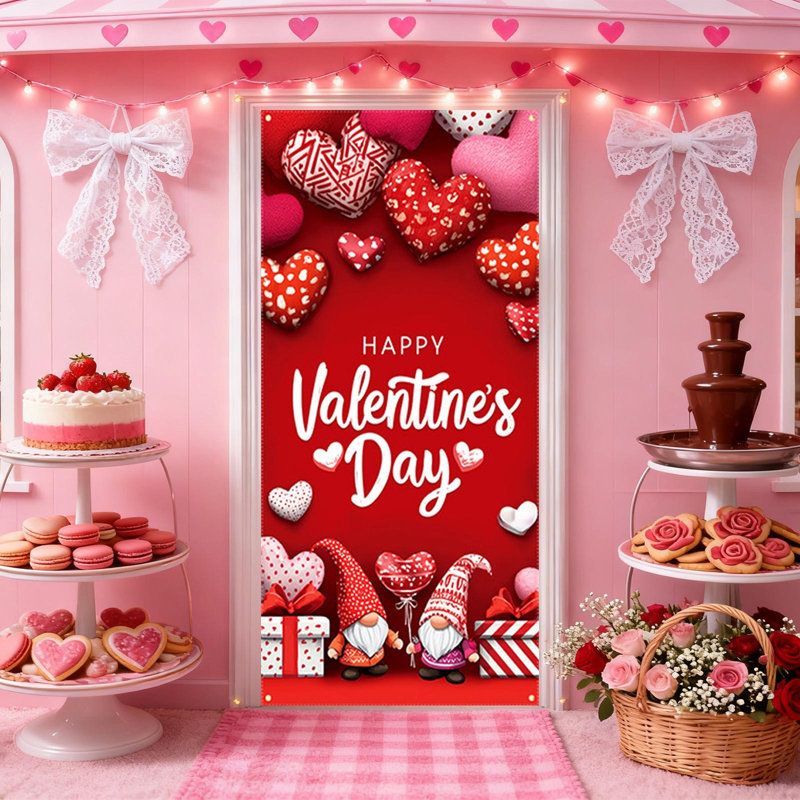 Couvercle de porte de Saint-Valentin 35 po x 72 po Kondieu, C