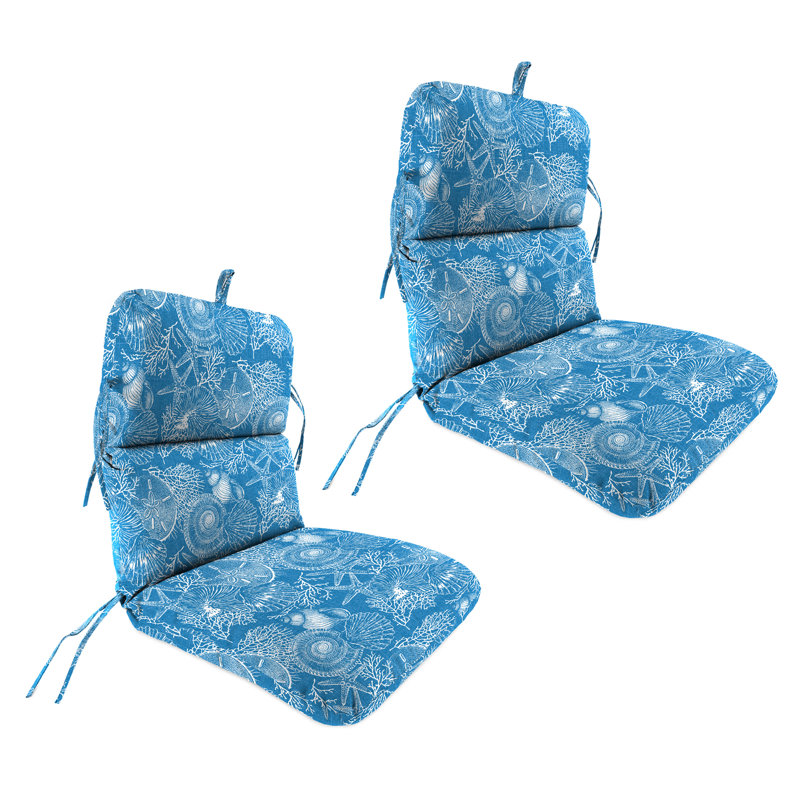 22" x 45" Outdoor Chair Cushion with Ties and Loop (Set of 2)