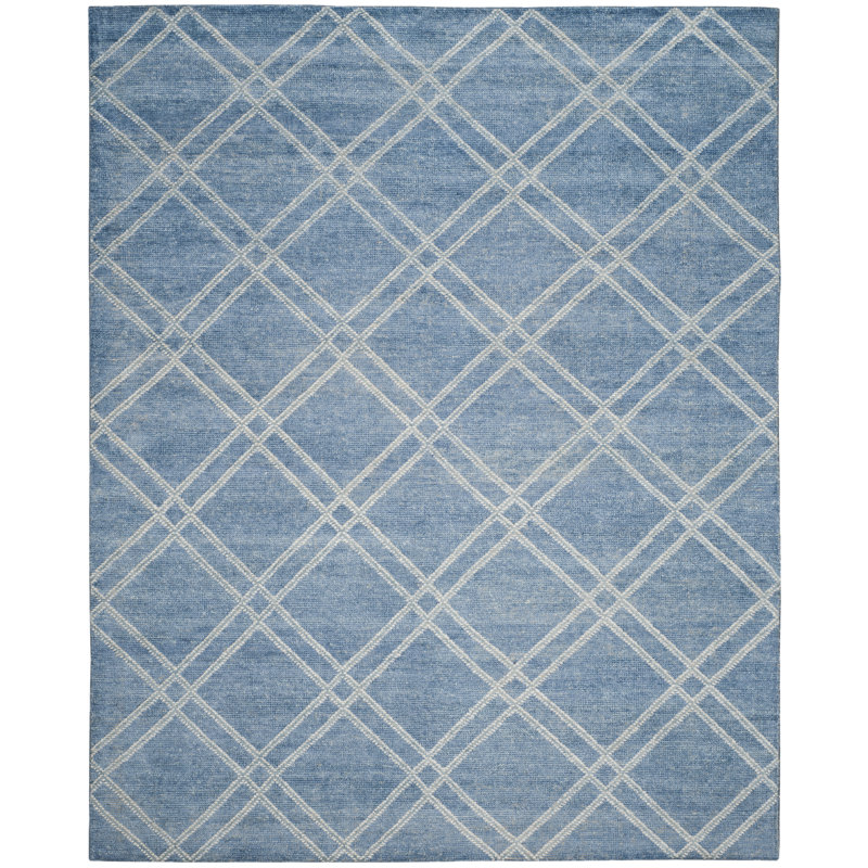 Tapis en bambou / coton noué à la main Bradenton, Rectangle 8 pi x 10 pi
