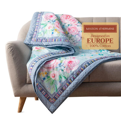 Plaid Maison d'Hermine Rose Douce Lavande 100 % coton - 152 x 203 cm
