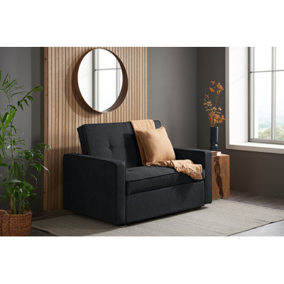 Farrel 149Cm Polyester Squared Arm Fold out Sofa Bed