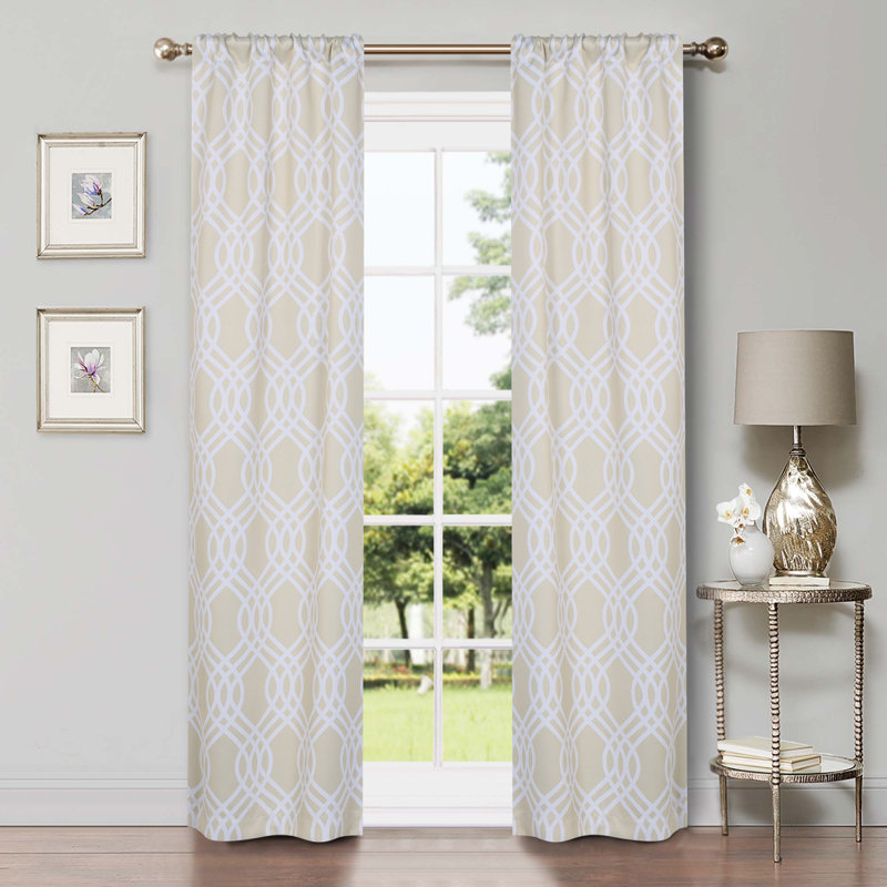 Paire de rideaux obscurcissant 100% polyester Écosse, Ivoire ivoire, L 42 po x L 63 po