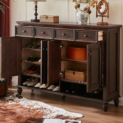 Grande armoire à chaussures rétro avec rangement
