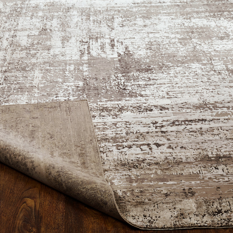 Tapis tissé à la machine Evgenii, Rectangle 12 pi x 15 pi, Gray/Brown