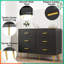Commode moderne à 6 tiroirs en bois avec poignées dorées, commode à tiroirs profonds pour chambre à coucher, salon et vestibule-1148504037