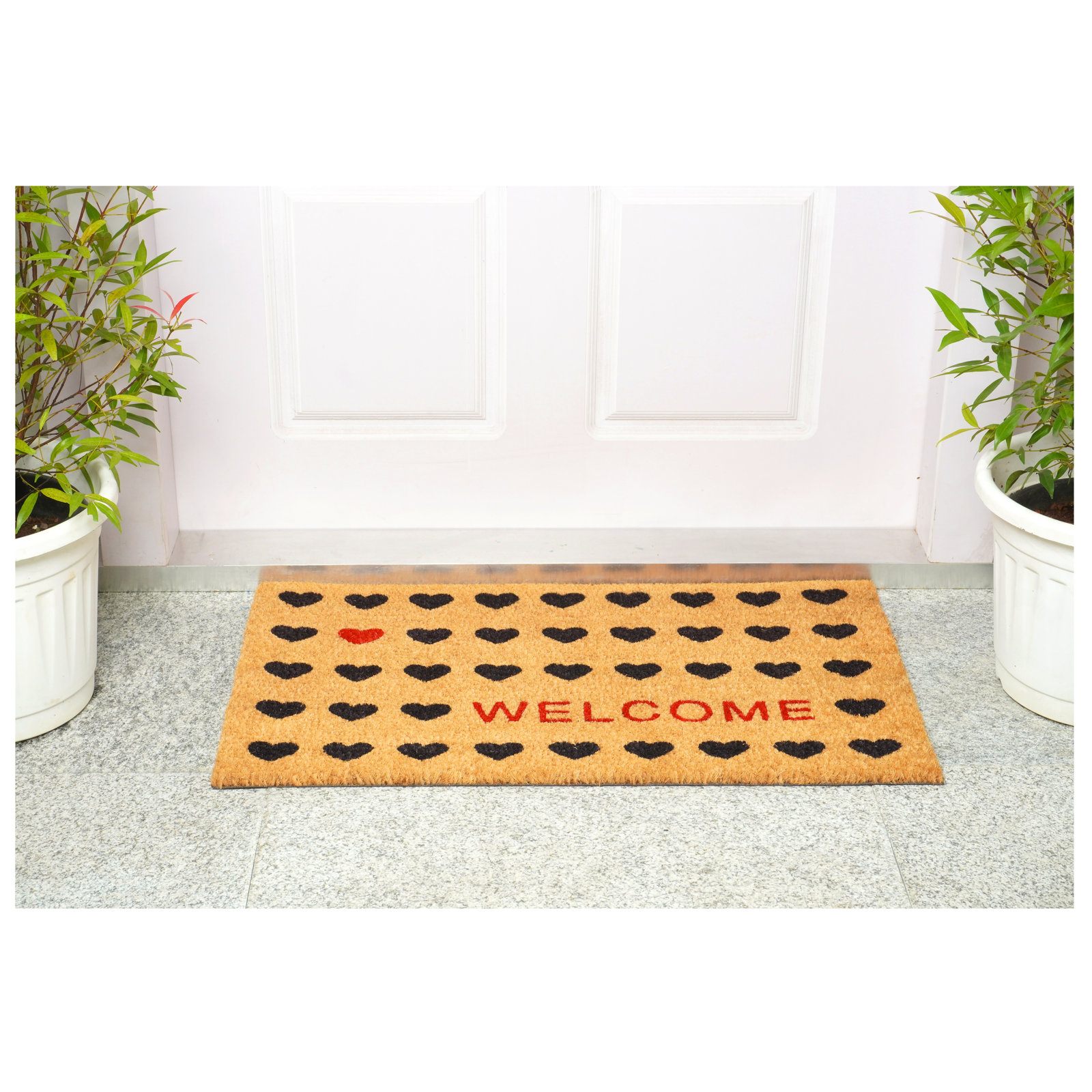 Heart Welcome Non-Slip Doormat, 24" W x 48" L
