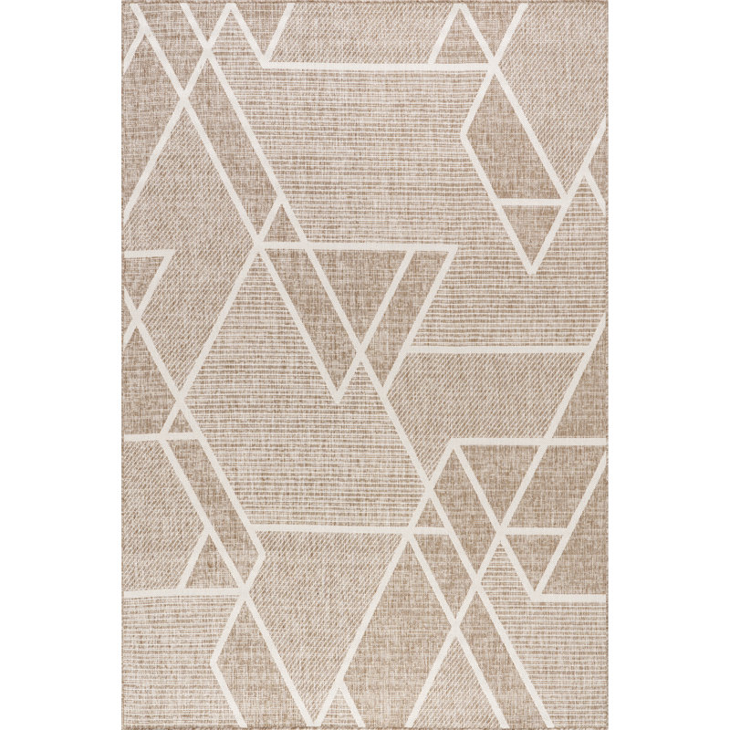 Bradan Geometric Indoor/Outdoor Area Rug, Rectangle 6'7" x 9'