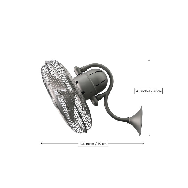 Ventilateur mural oscillant 14,5 "Matthews Fan Company, Finition en nickel brossé