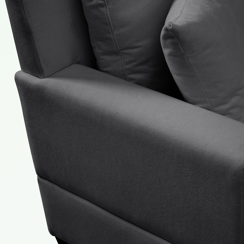 Tiyrene Upholstered Sectional, Grey Polyester Blend