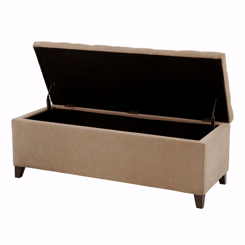Banc de rangement capitonné à fermeture douce, Sable