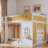 Bunk Bed With Storage Shelves, Window And 2 Doors-722650750