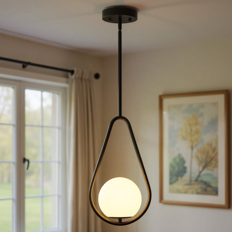 1 - Light Modern Single Pendant Lighting With Globe Shade