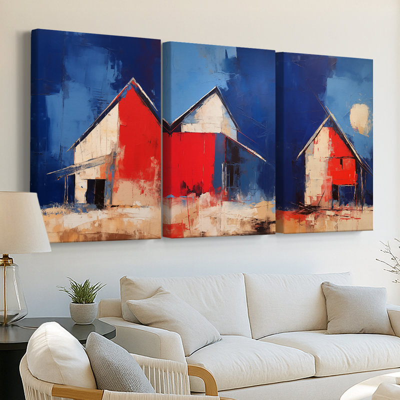 LANDSCAPES Series CXXIII  -Custom Wrapped Gallery Canvas - 3 Pieces, 12" H x 24" W