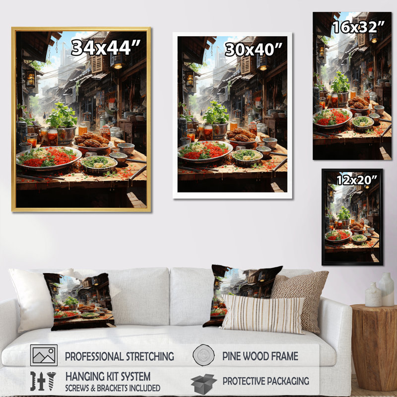 Vietnamese Street Food III, Cadre flottant noir, H 40 po x l 30 po x P 1,5 po