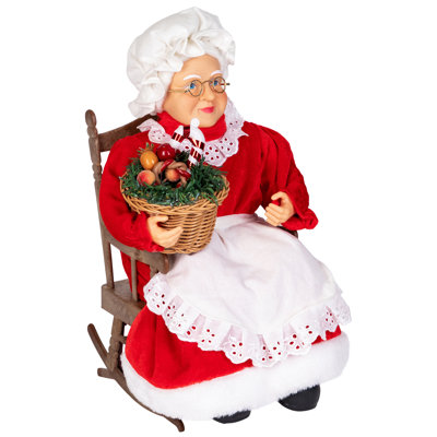 Décoration de Noël animée de Noël dans une chaise berçante - 14 po