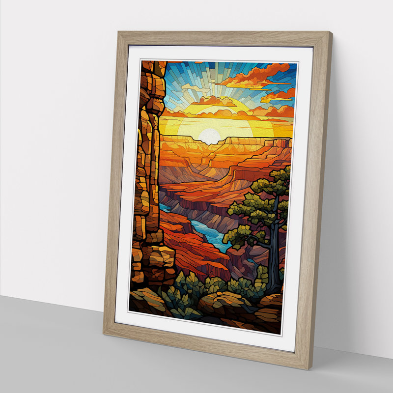Grand Canyon Art Nouveau Art - Framed Print, Natural Framed, 64cmH x 46cmW