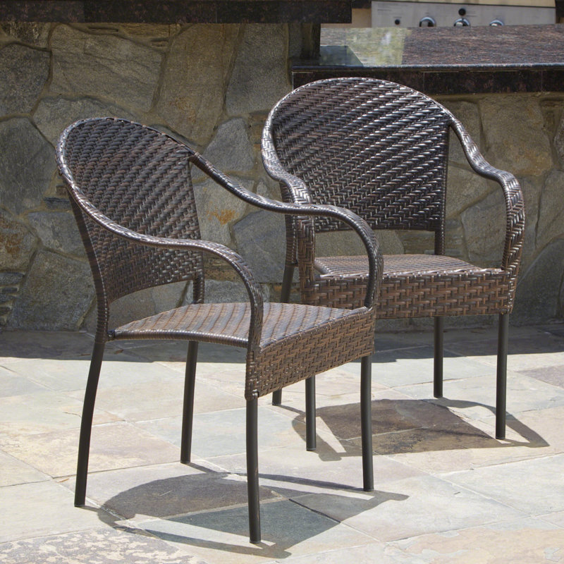 Fauteuils de salle à manger d'extérieur Aldonija, Brun