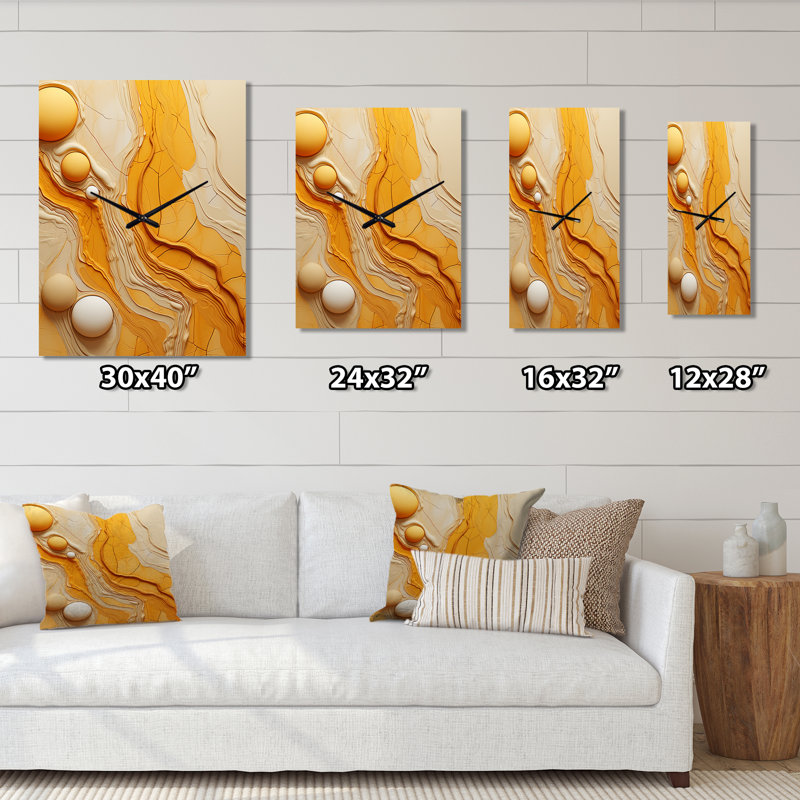 Undefined Continuation Liquid Retro Waves V - Abstract Shapes Modern Wall Clock, Small