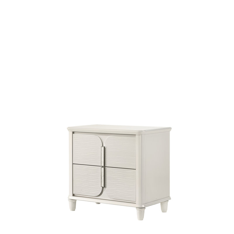 Table de chevet blanche Pearl - Finition des matériaux de construction - Limite de poids de 40 lb