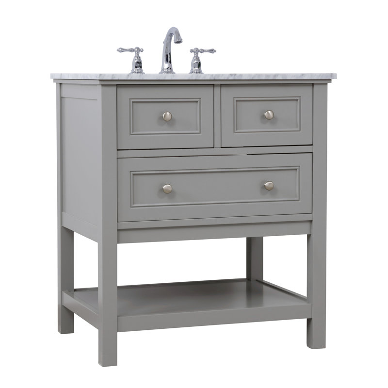 Ensemble de meuble-lavabo simple 30 po Bonsai, gris