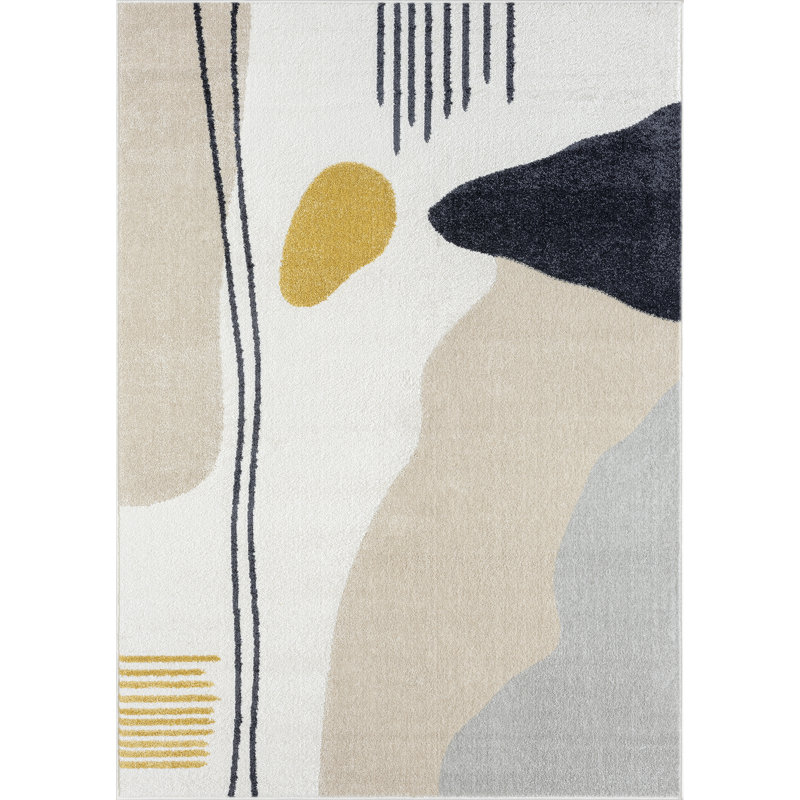 Eleck Abstract Indoor Rug, Rectangle 4' x 6'